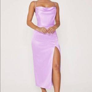 Kimberly - Cowl front midi dress / Lilac